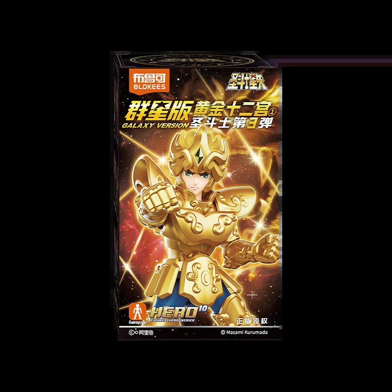 BLOKEES Gold Saint Stars Series Wave1- 4 Blind Box | Saint Seiya Licensed Action Figure Set for Anime Collection & Gift
