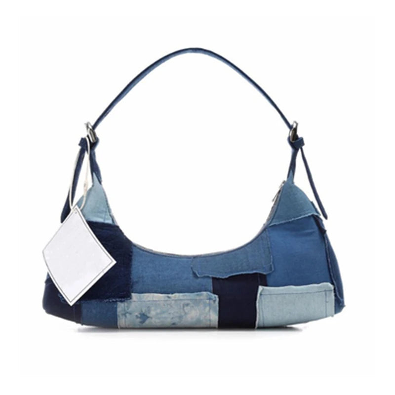 Trendy Patchwork Canvas Underarm Bag Retro Women'S Clutch Bag Designer Handbag Luxury Shoulder Bags for Women Bolsa De Hombro