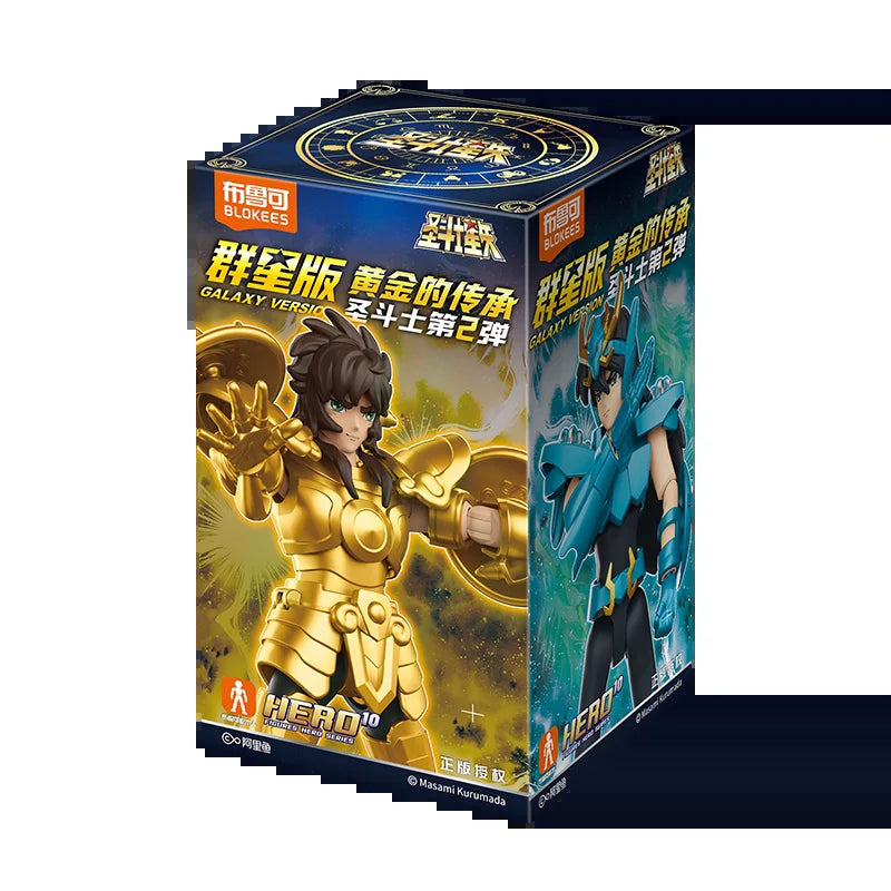 BLOKEES Gold Saint Stars Series Wave1- 4 Blind Box | Saint Seiya Licensed Action Figure Set for Anime Collection & Gift