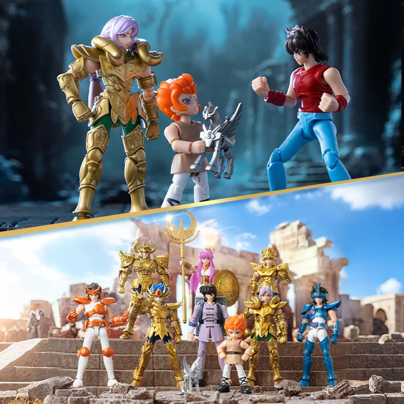 BLOKEES Gold Saint Stars Series Wave1- 4 Blind Box | Saint Seiya Licensed Action Figure Set for Anime Collection & Gift
