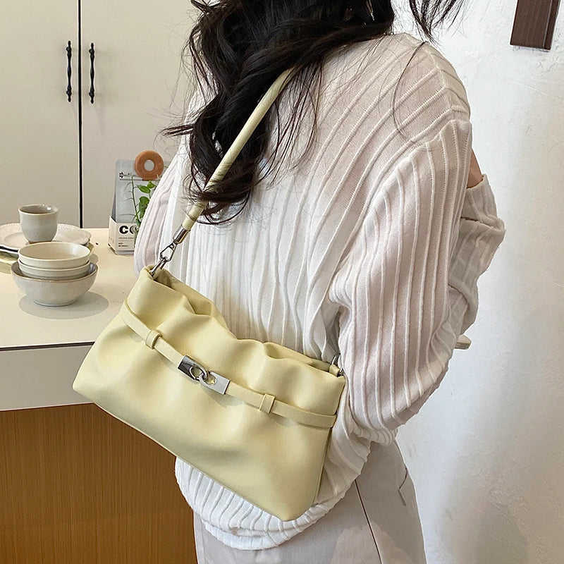 Women'S Small PU Leather Buckle Crossbody Bag Casual Work Simple Shoulder Bags 2026 New Luxury Fashion Handbags and Purses