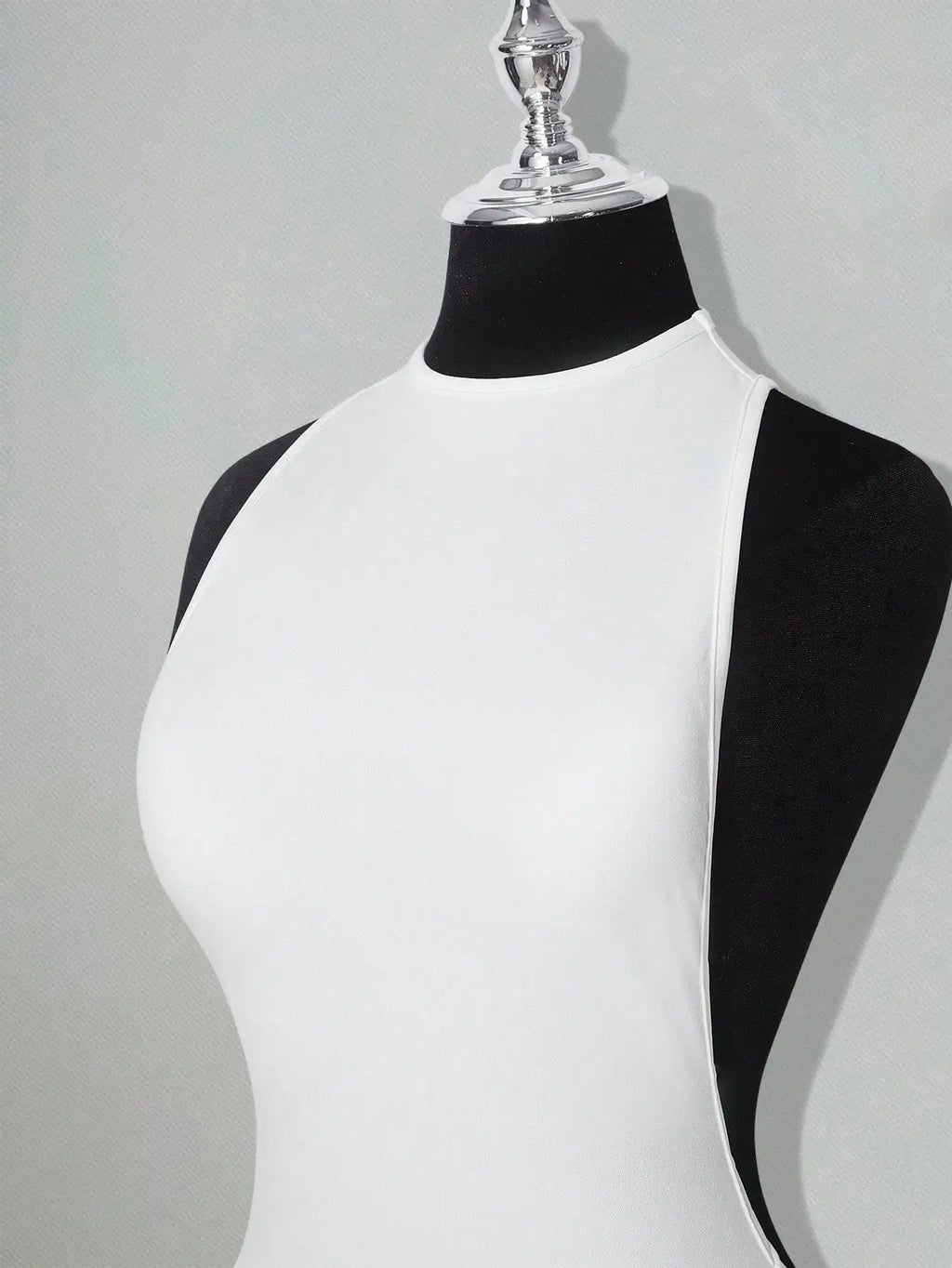 Solid Color Backless Bodycon Mini Dress White Sexy Club Party Dress