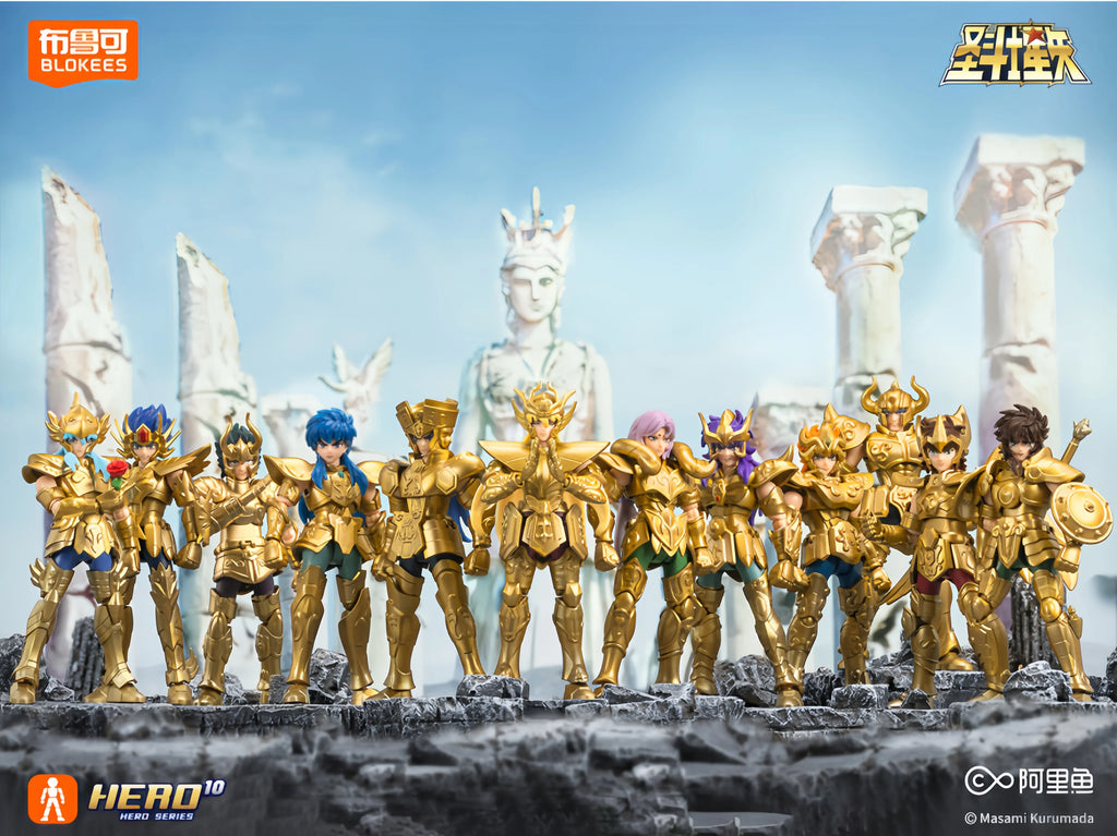 BLOKEES Gold Saint Stars Series Wave1- 4 Blind Box | Saint Seiya Licensed Action Figure Set for Anime Collection & Gift