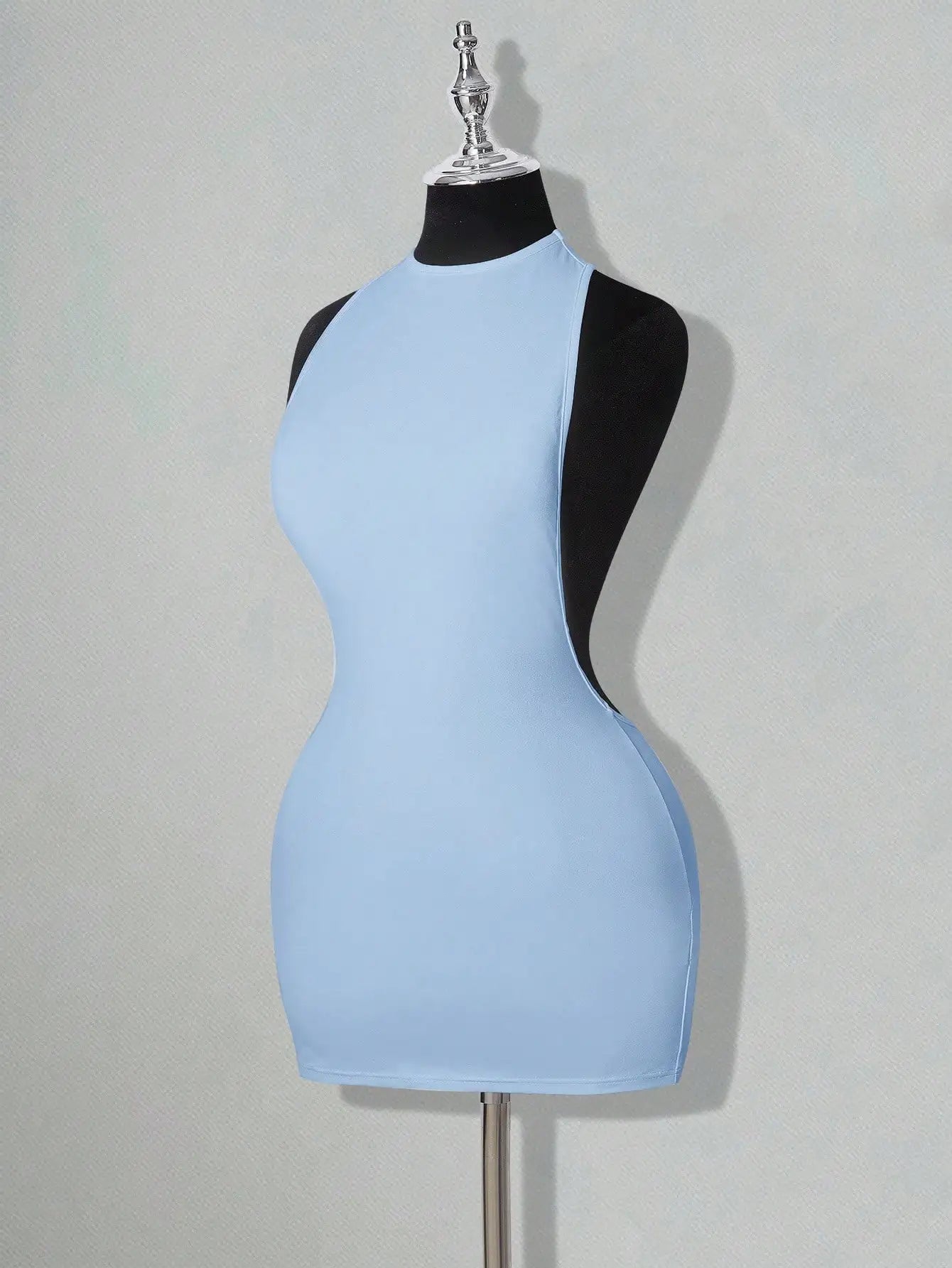 Solid Color Backless Bodycon Mini Dress White Sexy Club Party Dress
