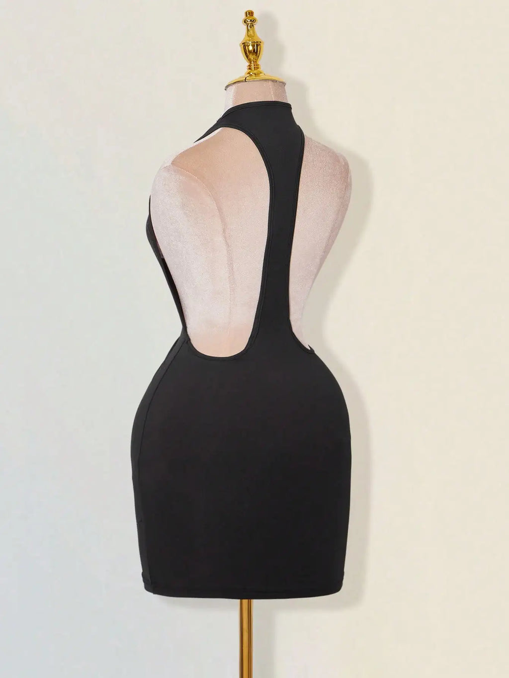 Solid Color Backless Bodycon Mini Dress White Sexy Club Party Dress
