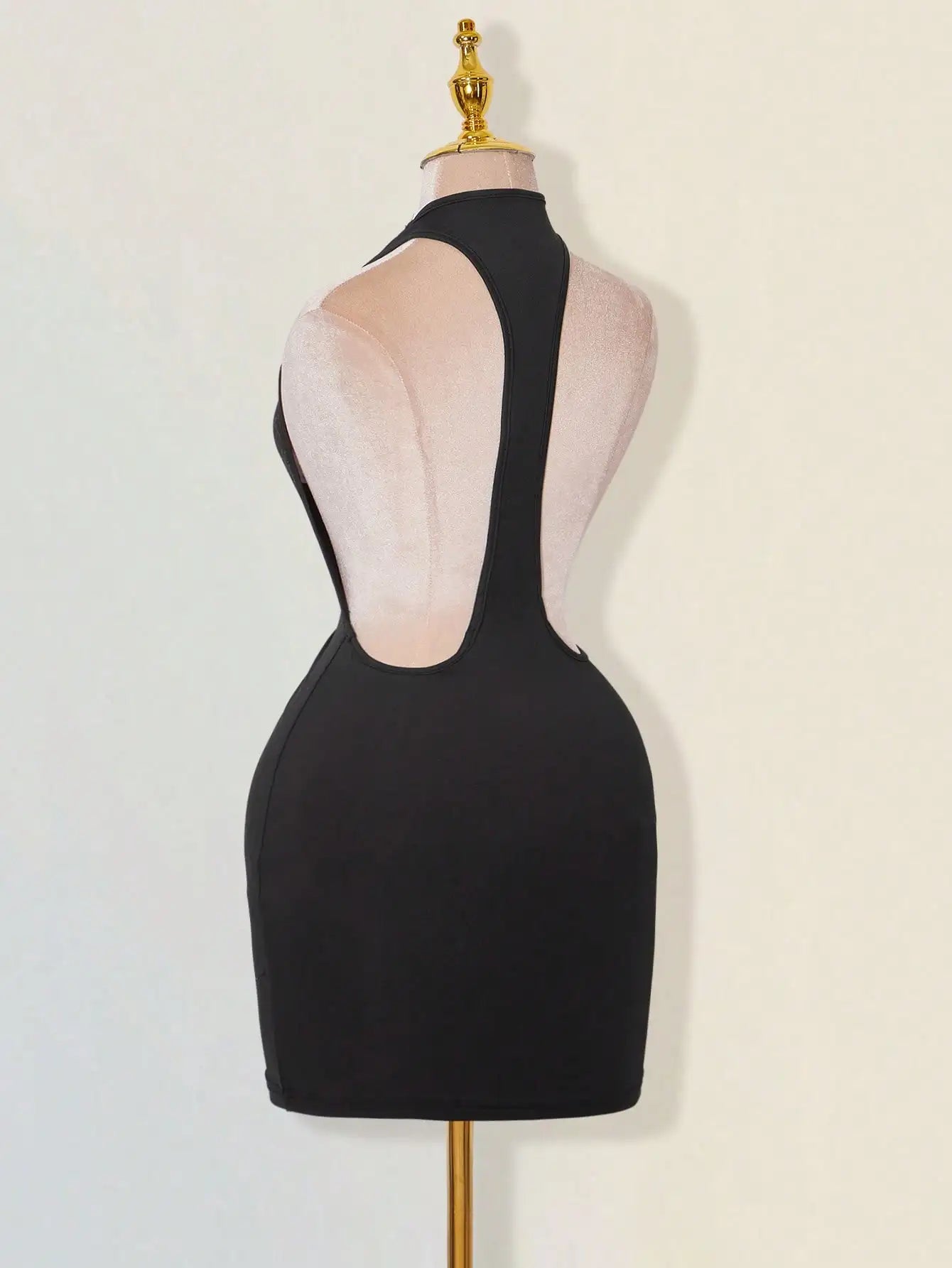 Solid Color Backless Bodycon Mini Dress White Sexy Club Party Dress