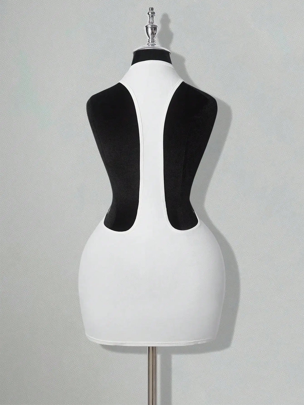 Solid Color Backless Bodycon Mini Dress White Sexy Club Party Dress