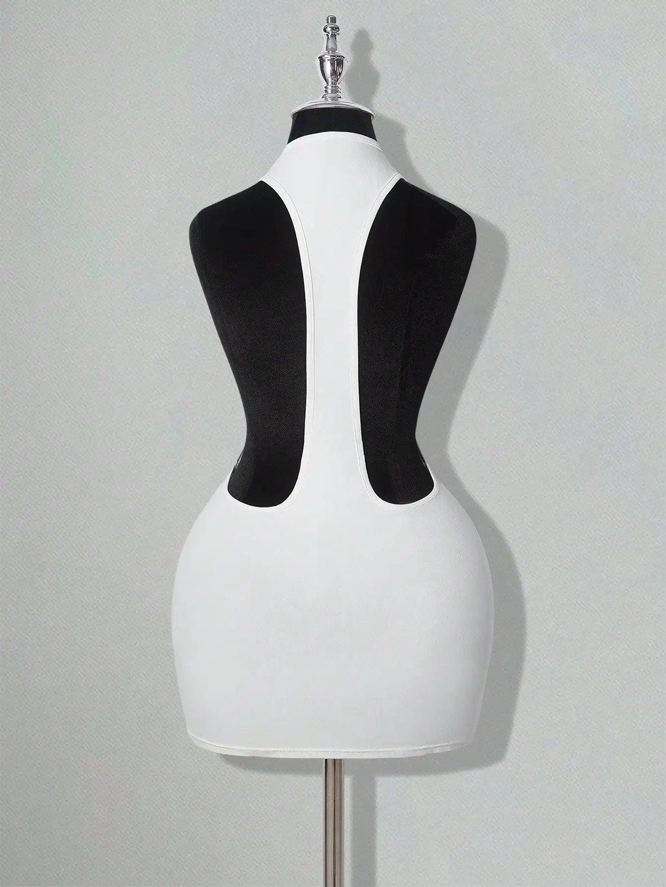 Solid Color Backless Bodycon Mini Dress White Sexy Club Party Dress