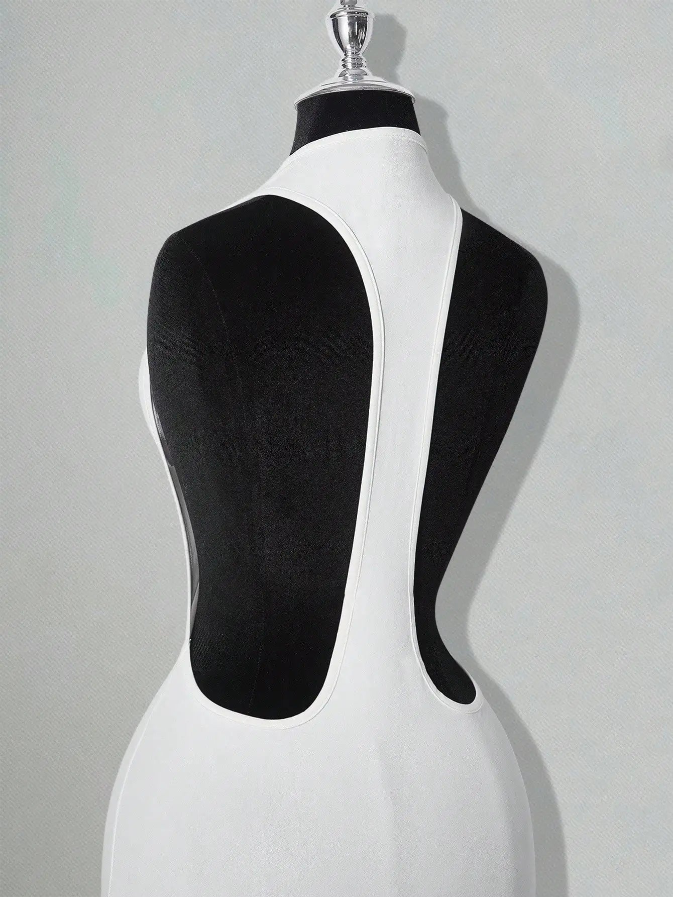 Solid Color Backless Bodycon Mini Dress White Sexy Club Party Dress