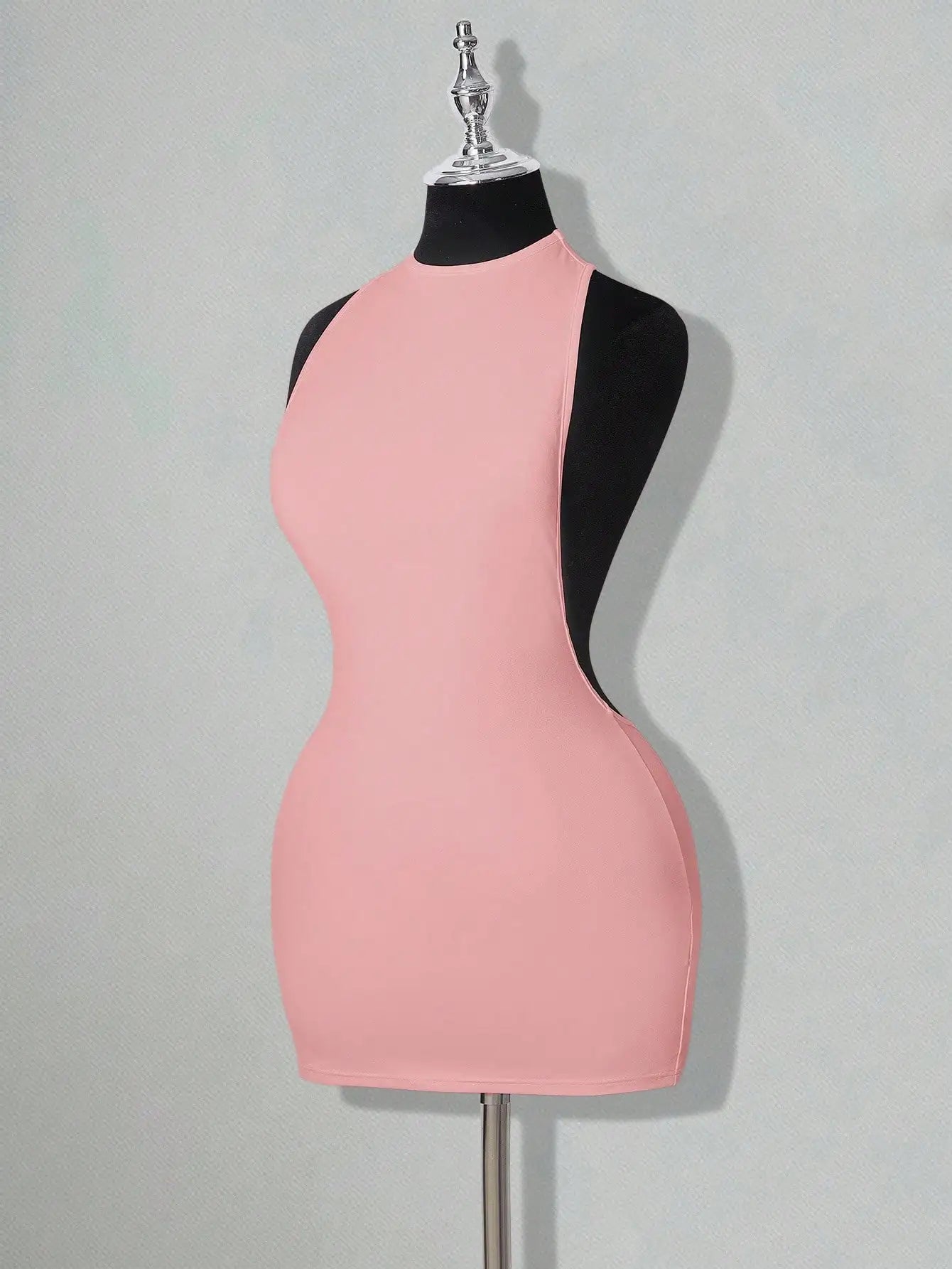 Solid Color Backless Bodycon Mini Dress White Sexy Club Party Dress