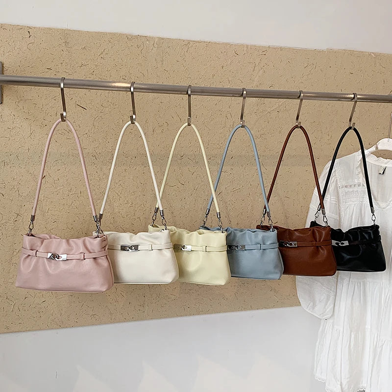 Women'S Small PU Leather Buckle Crossbody Bag Casual Work Simple Shoulder Bags 2026 New Luxury Fashion Handbags and Purses