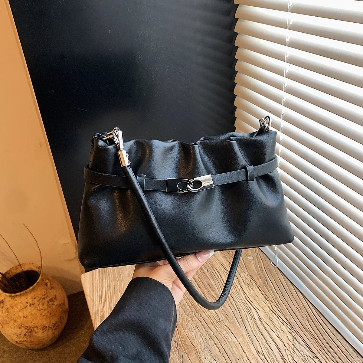 Women'S Small PU Leather Buckle Crossbody Bag Casual Work Simple Shoulder Bags 2026 New Luxury Fashion Handbags and Purses