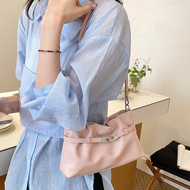 Women'S Small PU Leather Buckle Crossbody Bag Casual Work Simple Shoulder Bags 2026 New Luxury Fashion Handbags and Purses